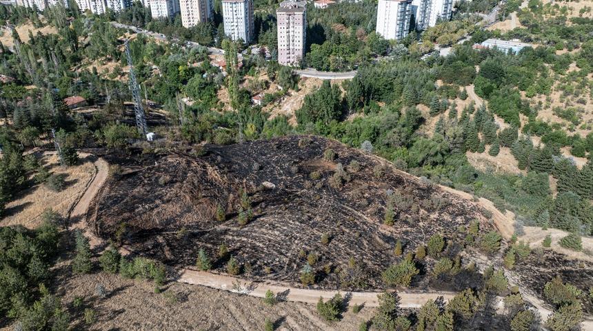 Ankara'da çalılık alanda çıkan yangın söndürüldü