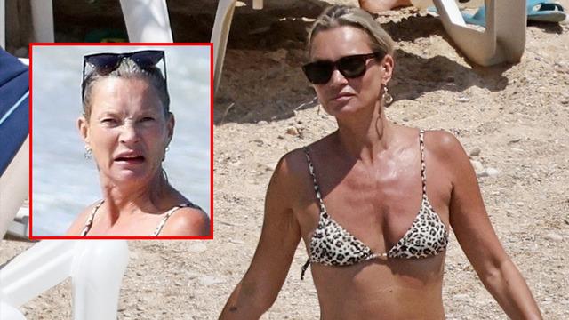 Kate Moss plajda keyif yaparken neye uğradığını şaşırdı! Çırılçıplak bir adam önünden geçti