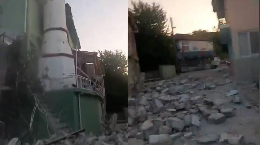 'Allah'ım her yer yıkıldı' Balıkesir'deki depremin ardından yıkılan bölgeden yeni görüntü