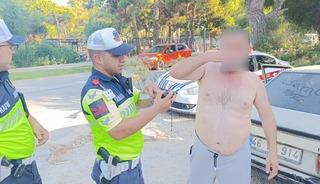 Manavgat'ta ilginç anlar: Çevirmeye takılınca 6 şişe su içti ama nafile! "Şimdi mahvoldum"