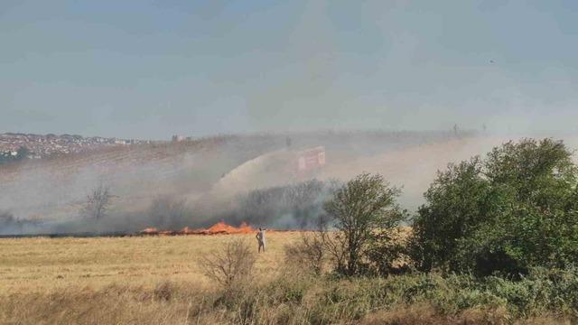 Yerleşim yeri yakınındaki çıkan anız yangını söndürüldü 5