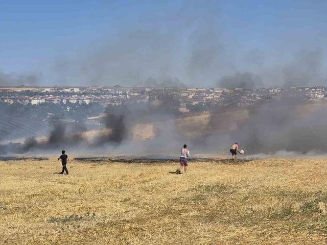 Yerleşim yeri yakınındaki çıkan anız yangını söndürüldü 3