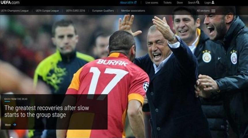 Galatasaray, UEFA'nın manşetinde