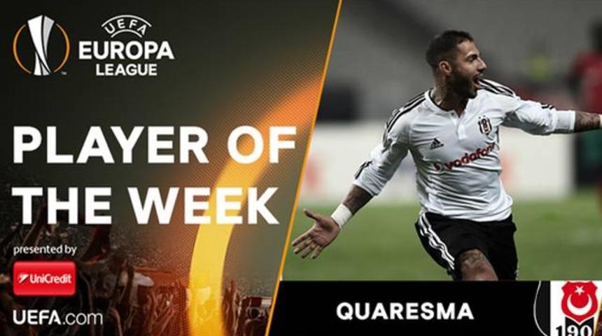 Beşiktaşlı Quaresma Avrupa Ligi'nde haftanın en iyi futbolcusu se&ccedil;ildi