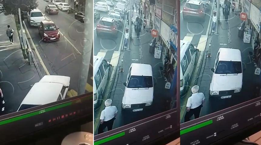 Yolu bıraktı, kaldırımdan ilerledi! Önce kameralara sonra polis ekiplerine yakalandı