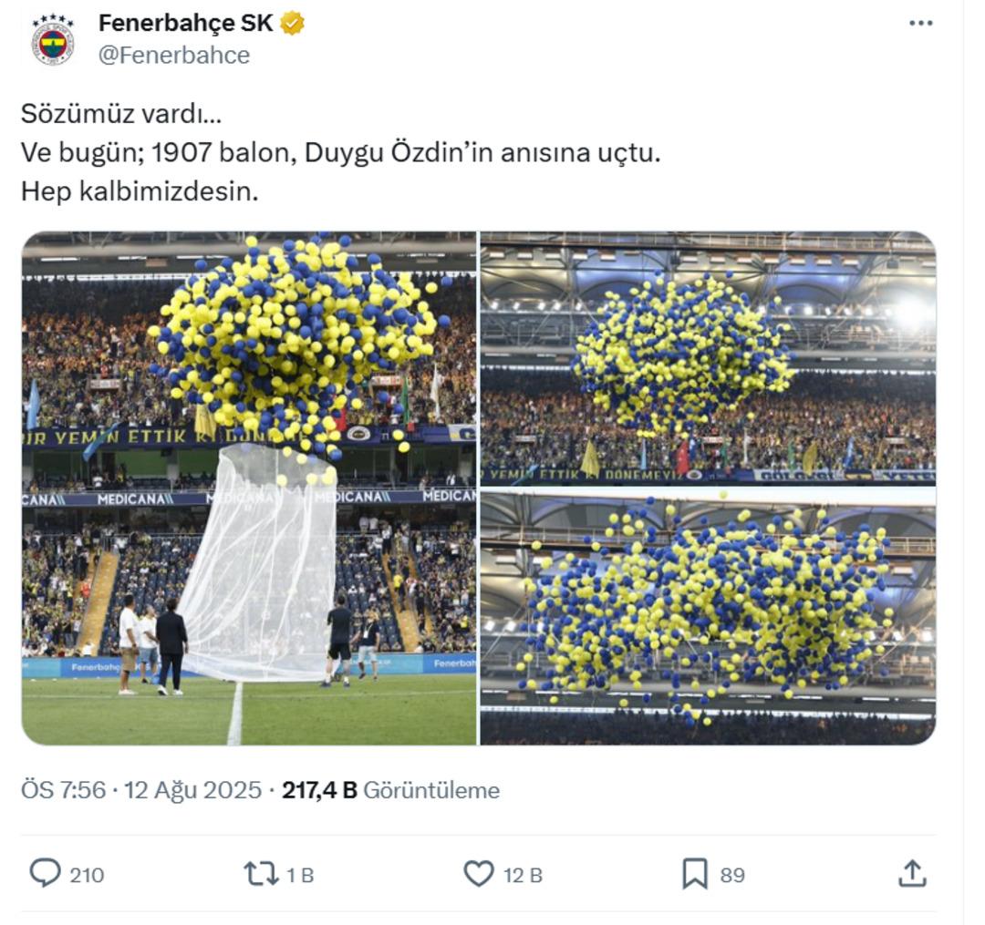 Fenerbahçe den anlamlı paylaşım! Kanser sebebiyle hayata veda eden Fenerbahçeli Duygu Özdin için duygusal hareket... 3