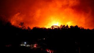 İzmir Buca'da minibüste çıkan yangın ormana sıçradı! Havadan ve karadan müdahale ediliyor