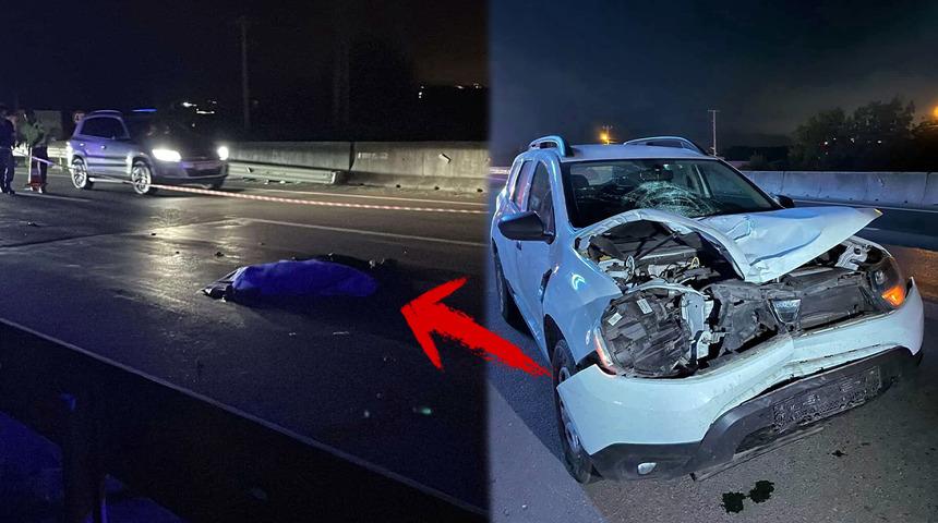 D-650'de korkunç kaza: Yolun karşısına geçen kadına SUV çarptı, üzerinden birçok araç geçti!