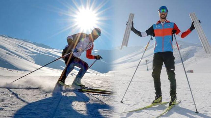 Kornişle &ouml;ğrendiği kayakta hedefi olimpiyat oldu