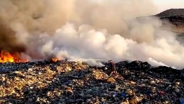 Kilis’te çöplük alanda çıkan yangın kısa sürede kontrol altına alındı