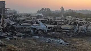 Yunanistan’da gümrük idaresinin otoparkındaki 550 araç yandı