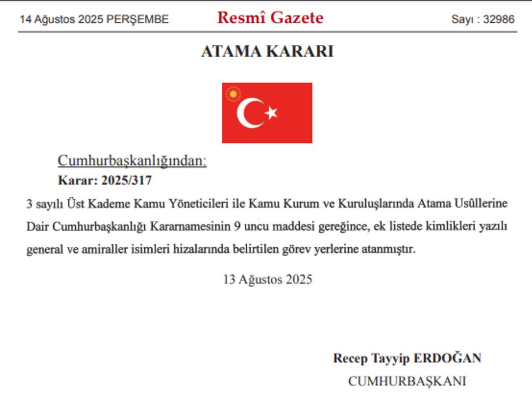 TSK da görevlendirme kararları Resmi Gazete de 1