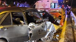 Samsun'da iki otomobilin çarpıştığı feci kaza! 8 kişi yaralandı, 1'inin durumu ağır