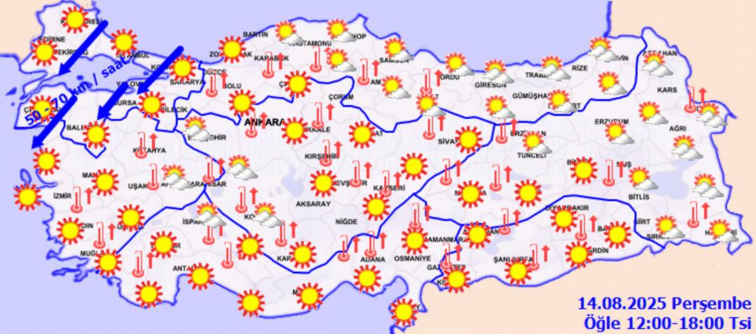 Günlerce sürecek! "Bugünün en önemli meteoroloji olayı" 11 il için sarı uyarı verildi... Bugün (14 Ağustos) hava durumu nasıl? 3
