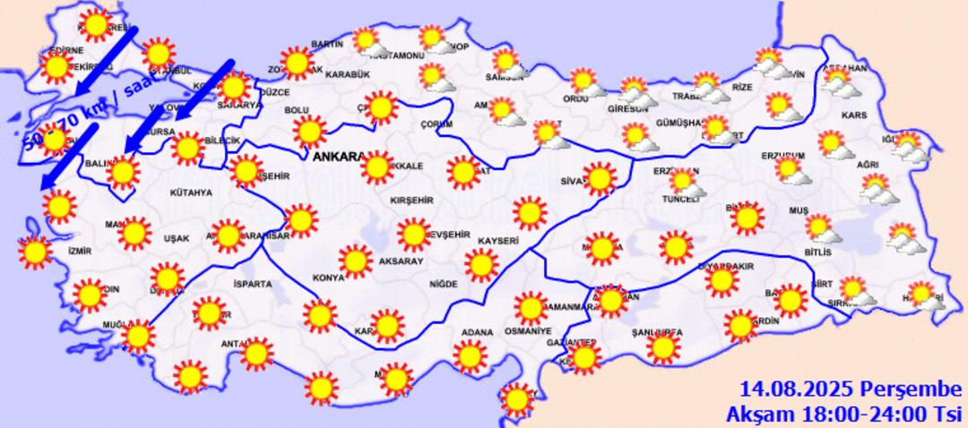 Günlerce sürecek! "Bugünün en önemli meteoroloji olayı" 11 il için sarı uyarı verildi... Bugün (14 Ağustos) hava durumu nasıl? 4
