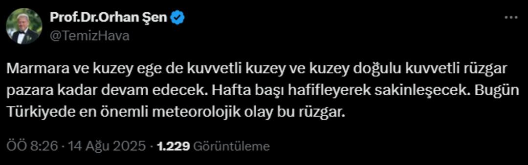 Günlerce sürecek! "Bugünün en önemli meteoroloji olayı" 11 il için sarı uyarı verildi... Bugün (14 Ağustos) hava durumu nasıl? 1