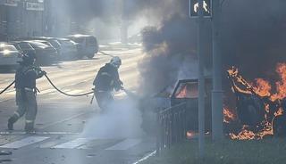 Rusya'da seyir halindeki otomobili İHA ile vurdular