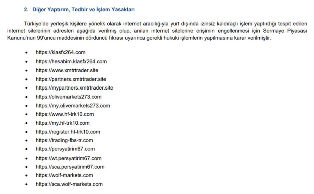 SPK bülteni paylaştı: 1 şirkete para cezası, bazı sitelere erişim yasağı geldi 3