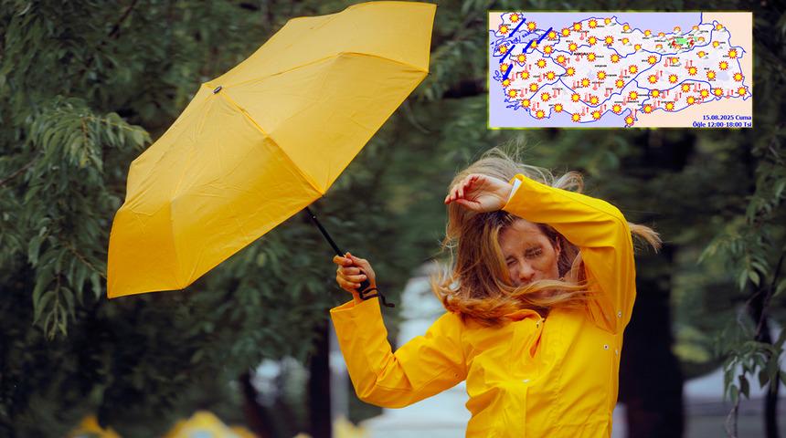 Meteoroloji'den İstanbul dahil 13 il için 'sarı' alarm: 70 km hızla esecek! Bugün hava nasıl olacak? 15-19 Ağustos haritalı hava durumu
