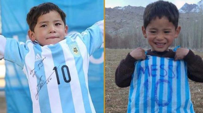 Messi'den Afgan &ccedil;ocuğa imzalı forma