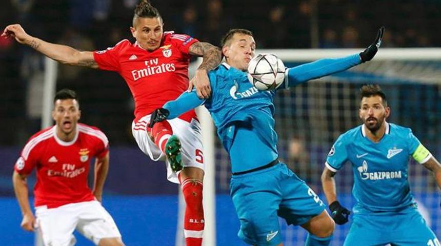 Benfica, Zenit'i deplasmanda 2-1 yenerek &ccedil;eyrek finale kaldı