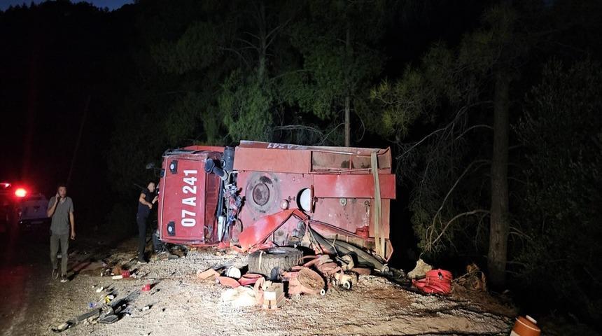 Yangın dönüşü arazöz devrildi; 2 işçi yaralandı