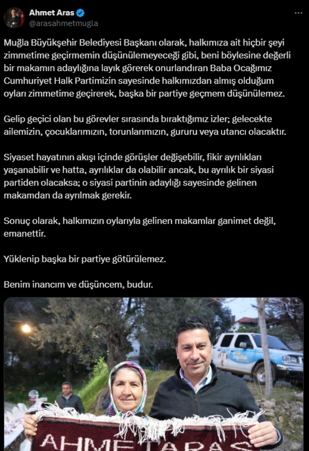 Muğla da mı CHP den AK Parti ye geçecek? Büyükşehir Belediye Başkanı Ahmet Aras sessizliğini bozdu 1
