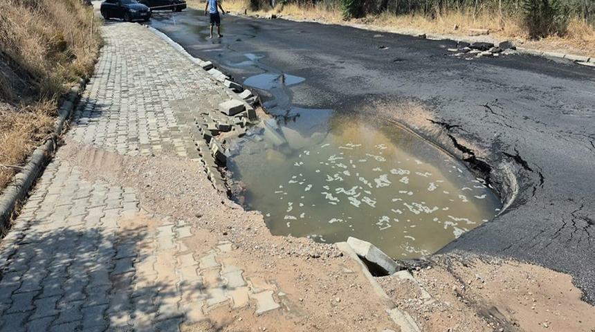 Bodrum’da ana su isale hattı patladı, tonlarca su boşa aktı