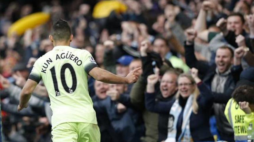 Stamford Bridge'de sahne Aguero'nun