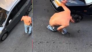 Satırı eline alıp dehşet saçtı! Gördüğü tüm araçlara zarar verdi