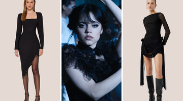 Wednesday dizisinin gotik tarzından ilham alan siyah elbise modelleri