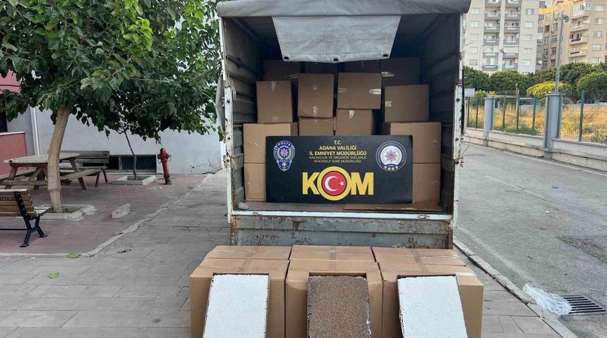 Adana’da 6 milyonluk kaçak doldurulmuş sigara ele geçirildi