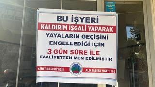 Siirt’te kaldırım işgal eden 2 iş yerine kapatma cezası verildi