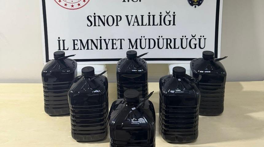 Sinop’ta 30 litre etil alkol ele geçirildi