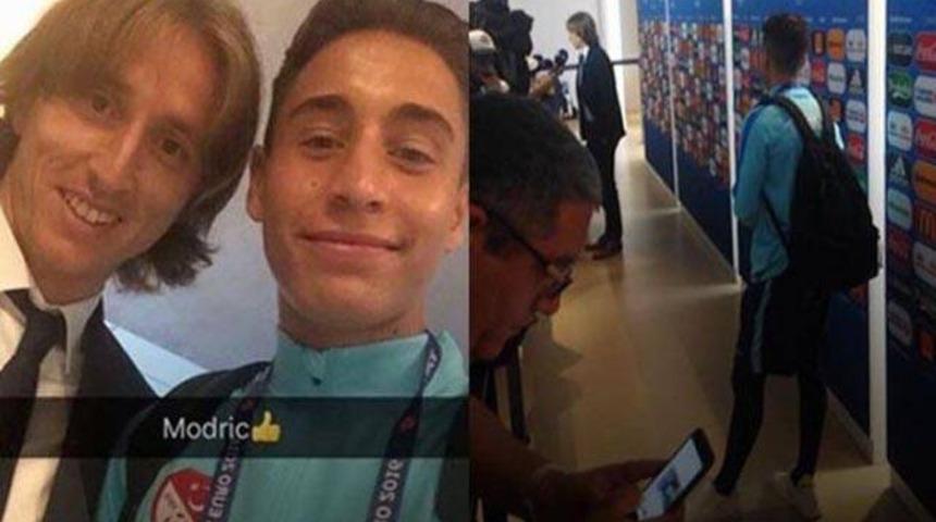 Emre Mor'dan Modric ile selfie