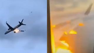 Havada panik anları! Uçağın motoru alev aldı, pilot 273 yolcuyu kurtardı