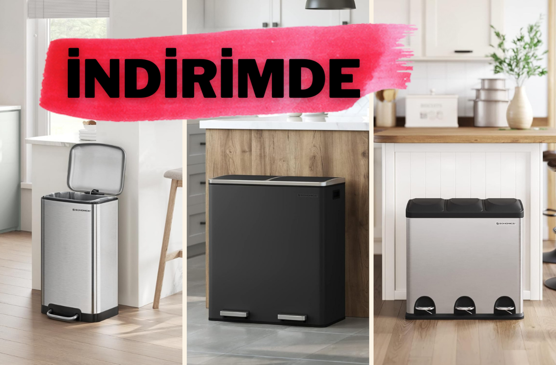 Şık, hijyenik ve pratik! Songmics çöp kovalarında %70'e varan indirim başladı