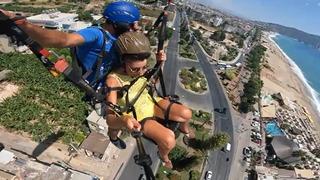 Çarpışma sesi metrelerce uzaklıktan bile duyuldu... Kaza anını yamaç paraşütü yaparken görüntüledi! 