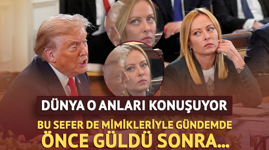 Meloni mimikleriyle gündemde: Trump'a önce güldü sonra...