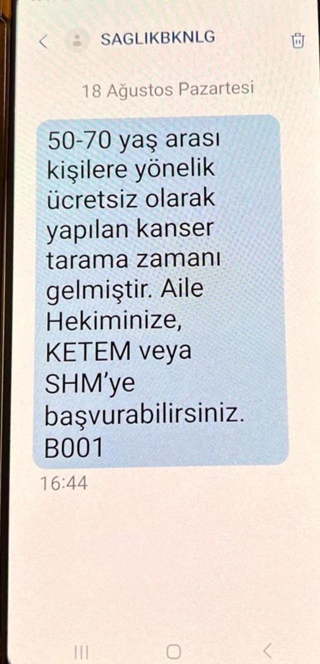Kanser taramalarında SMS dönemi başladı 1
