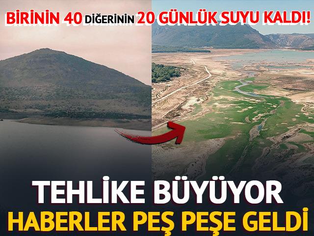 Tehlike büyüyor! Birinin 40 diğerinin 20 günlük suyu kaldı!