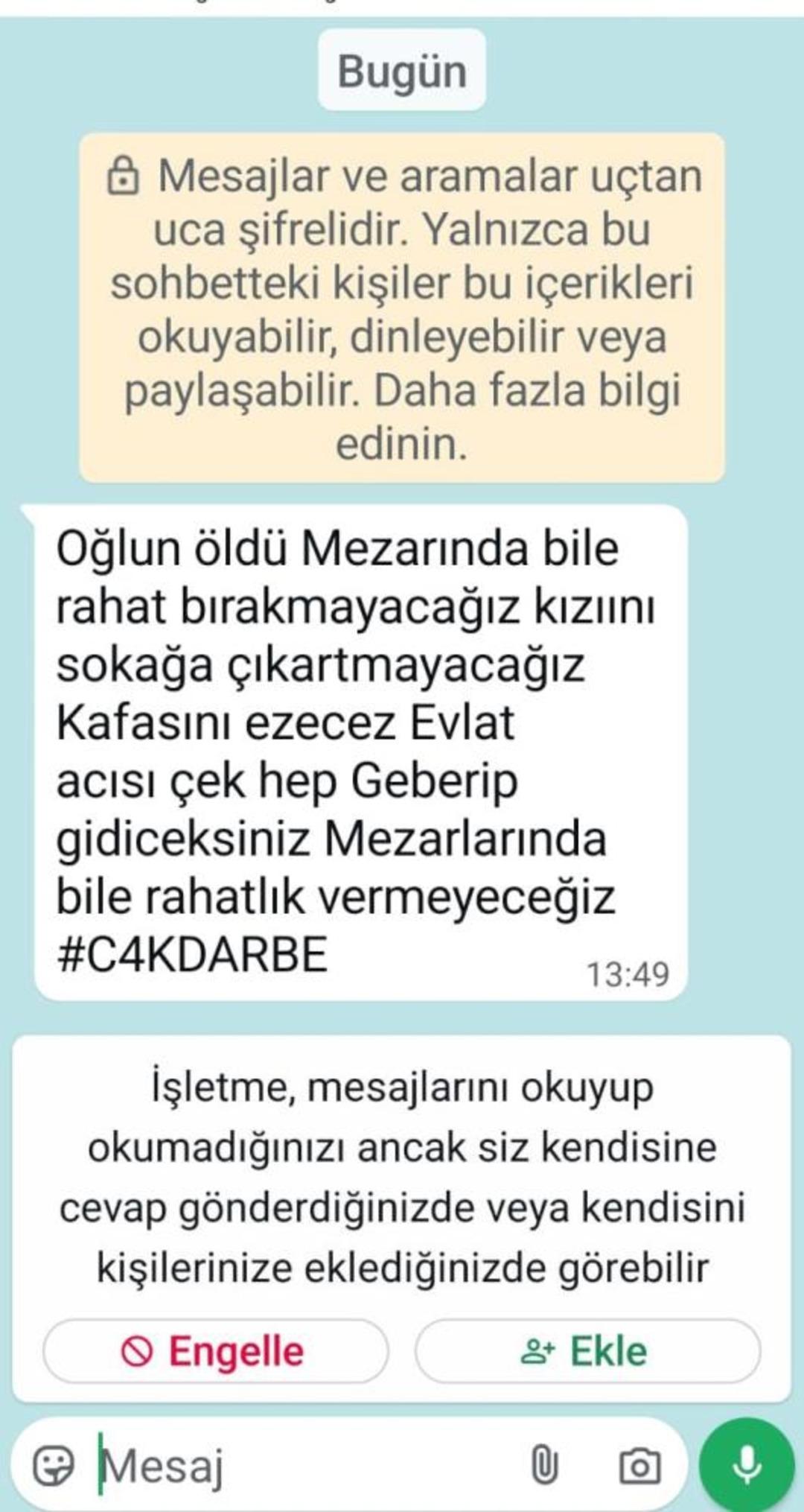 Ankara da katledilen Hakan Çakır ın ailesine tehdit mesajları geldi! Her satır kan dondurucu: "Annesinin boğazını keseceğiz, kızını sokağa çıkartmayacağız" 4