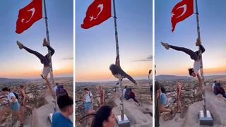 Yer: Kapadokya... Bayrak direğine saygısızlık tepkilere neden oldu