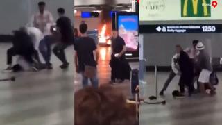 İtalya Havalimanı'nda panik anları: Çöp kutusunu yakıp ekranları parçaladı!