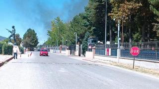 Kütahya Hava Er Eğitim Tugay Komutanlığı'nda çıkan yangın söndürüldü