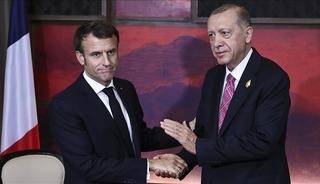 Cumhurbaşkanı Erdoğan, Fransa Cumhurbaşkanı Macron ile g&ouml;r&uuml;şt&uuml;