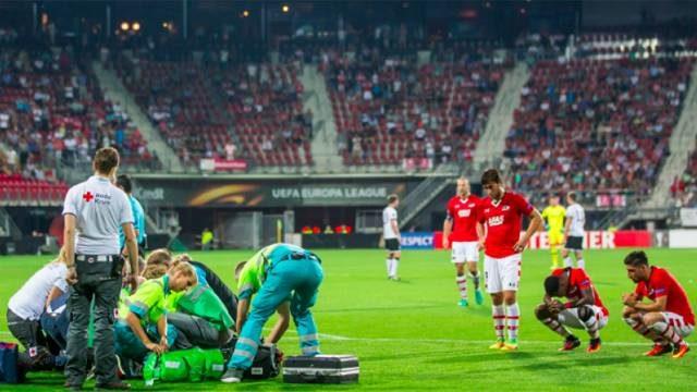 Avrupa Ligi maçında korkutan anlar!