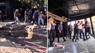 Bursa'da kafeterya yıkımı sırasında ortalık savaş alanına döndü: Bir polis yaralandı