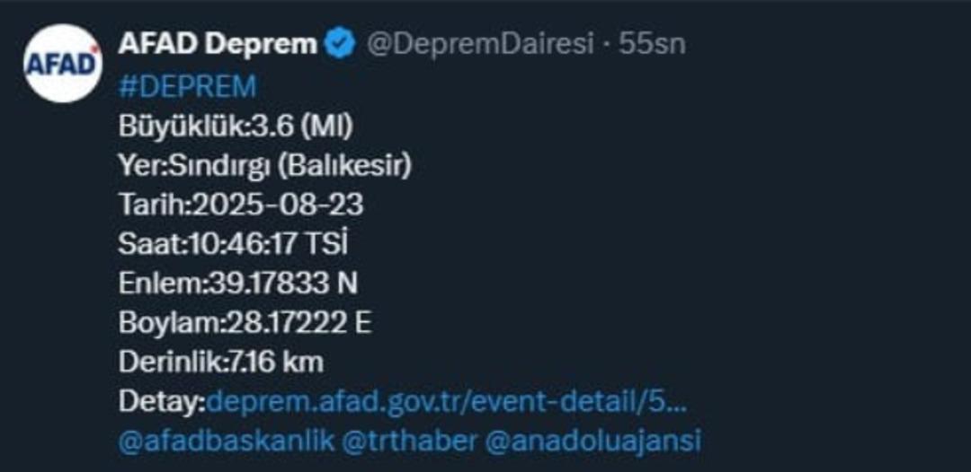 Balıkesir Sındırgı da 3.6 lık deprem! 1