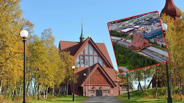 Görüntüler yapay zeka değil gerçek! Dev kiliseyi yolun ortasında böyle taşıdılar...